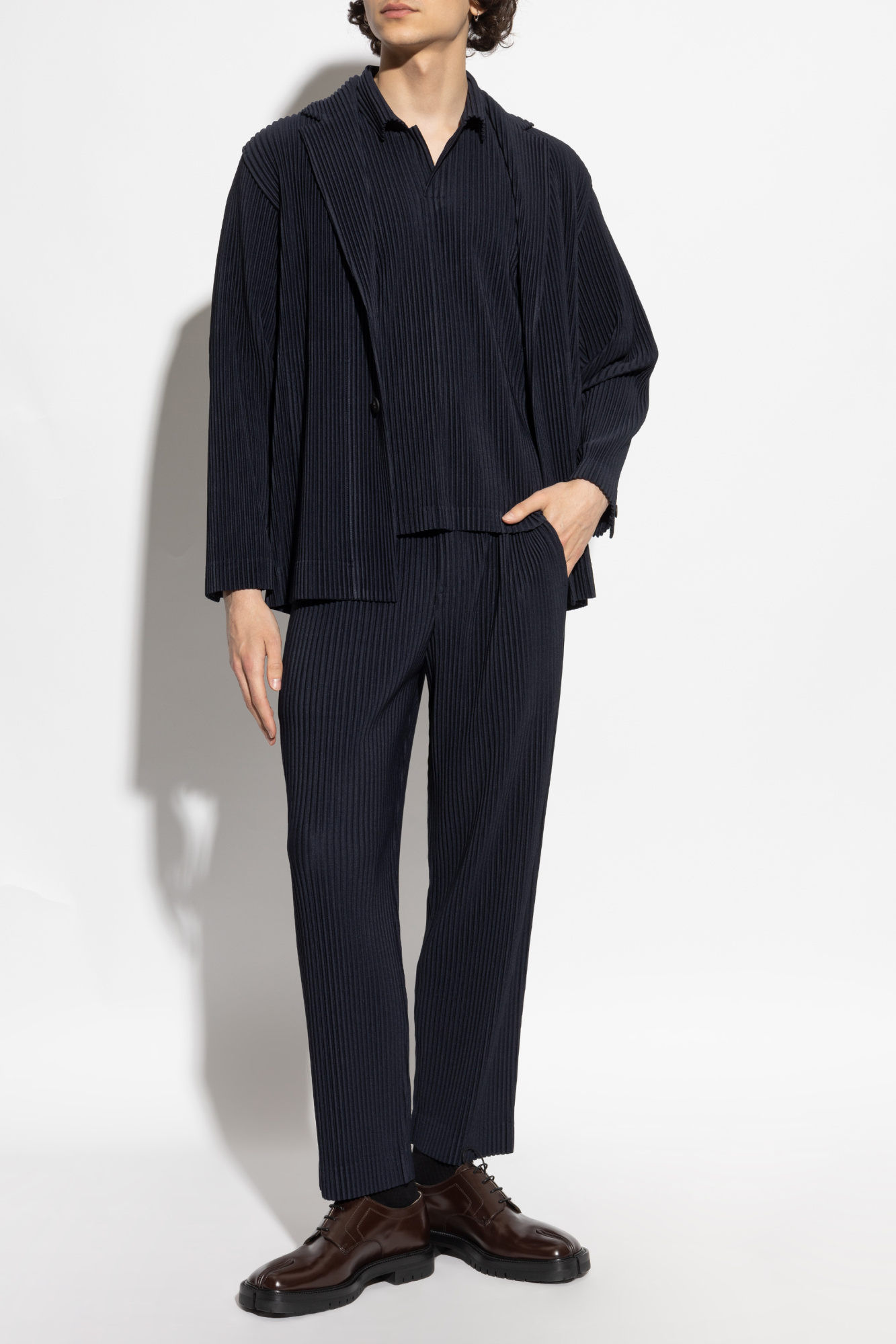 Navy blue Pleated polo Homme Plissé Issey Miyake - Vitkac Italy